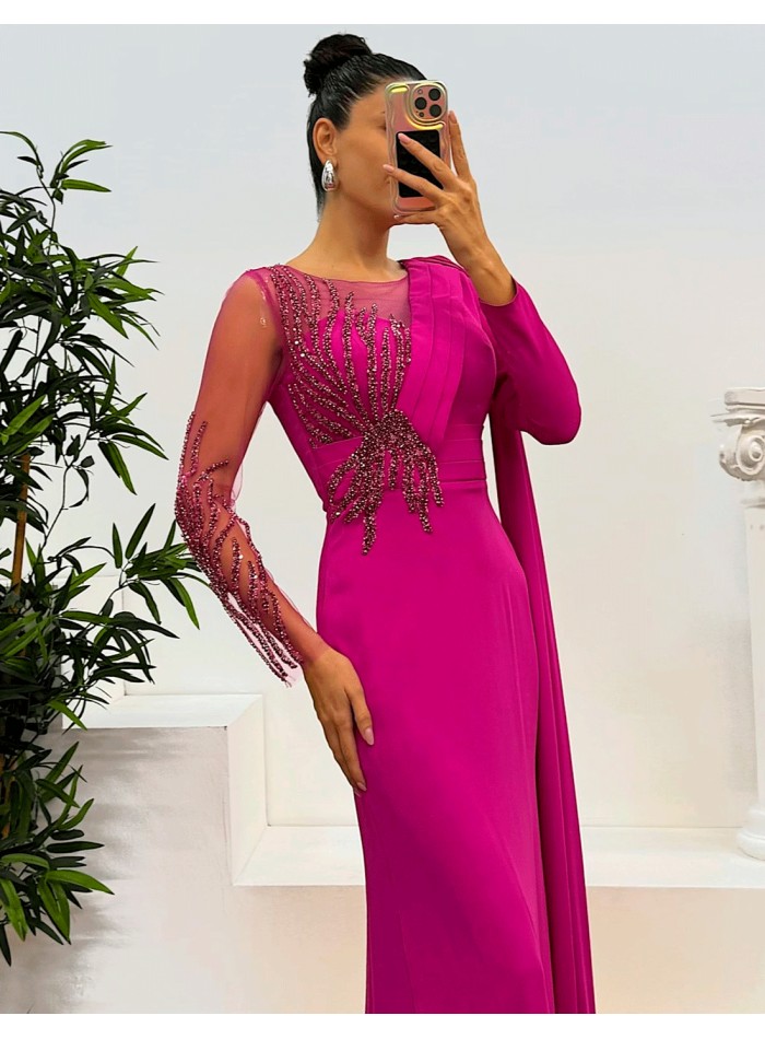 long ball gown with rhinestones