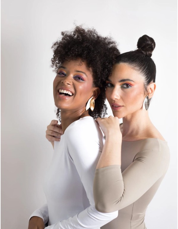 Ceramic party earrings in the shape of leaves 2