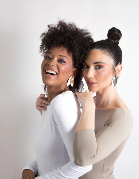 Boucles d'oreilles en céramique en forme de feuille