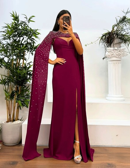 Rhinestone Overlay Slender Straps Long Gown