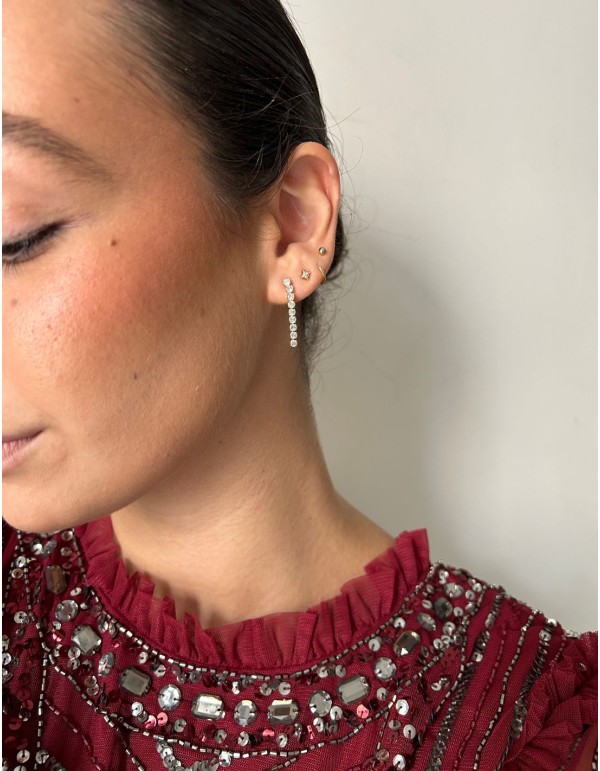 Gold plated fine earrings with zircons