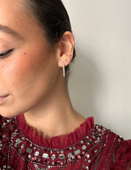 Gold plated fine earrings with zircons