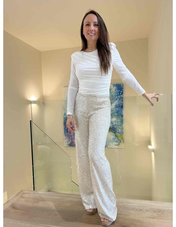 Pantalon long de fête en paillettes brillantes 2