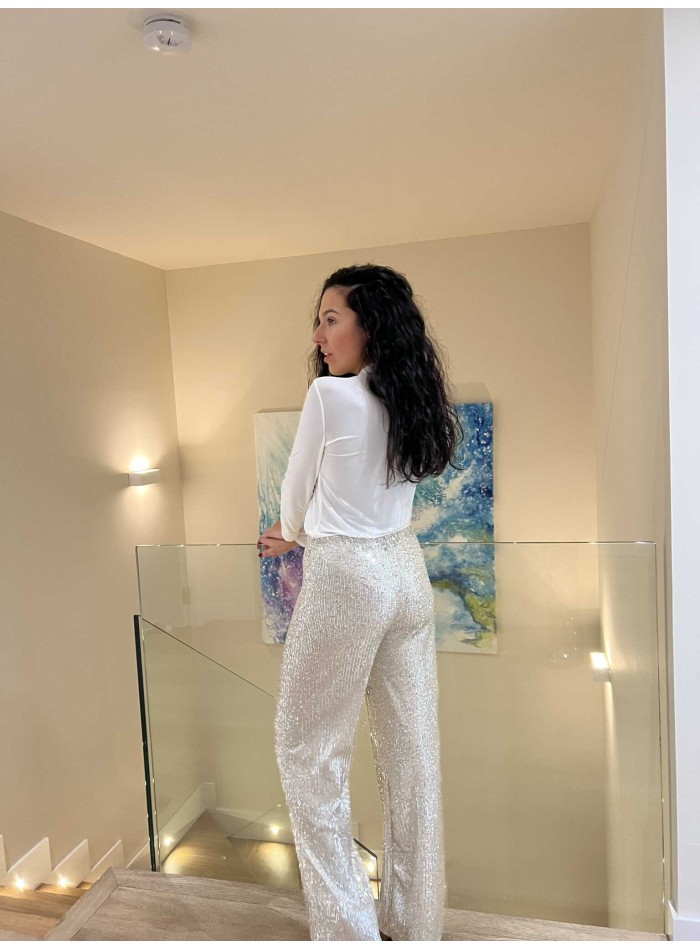 Pantalones de fiesta largos de lentejuelas