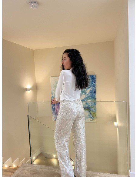 Pantalones de fiesta largos de lentejuelas