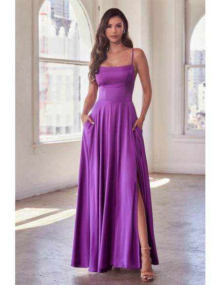 Satin midi ball gown with flounce skirt