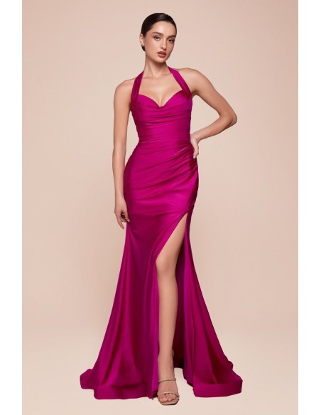 Robe de soirée longue pour invitée avec encolure dos nu