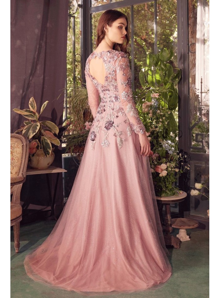 Vestido de fiesta de manga larga...