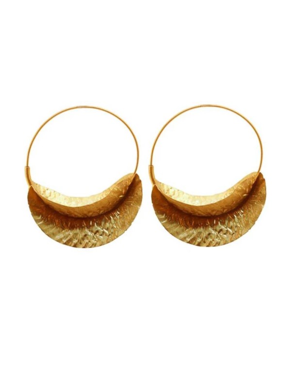 Boucles d'oreilles de fête de style cerceau avec des plis... 2