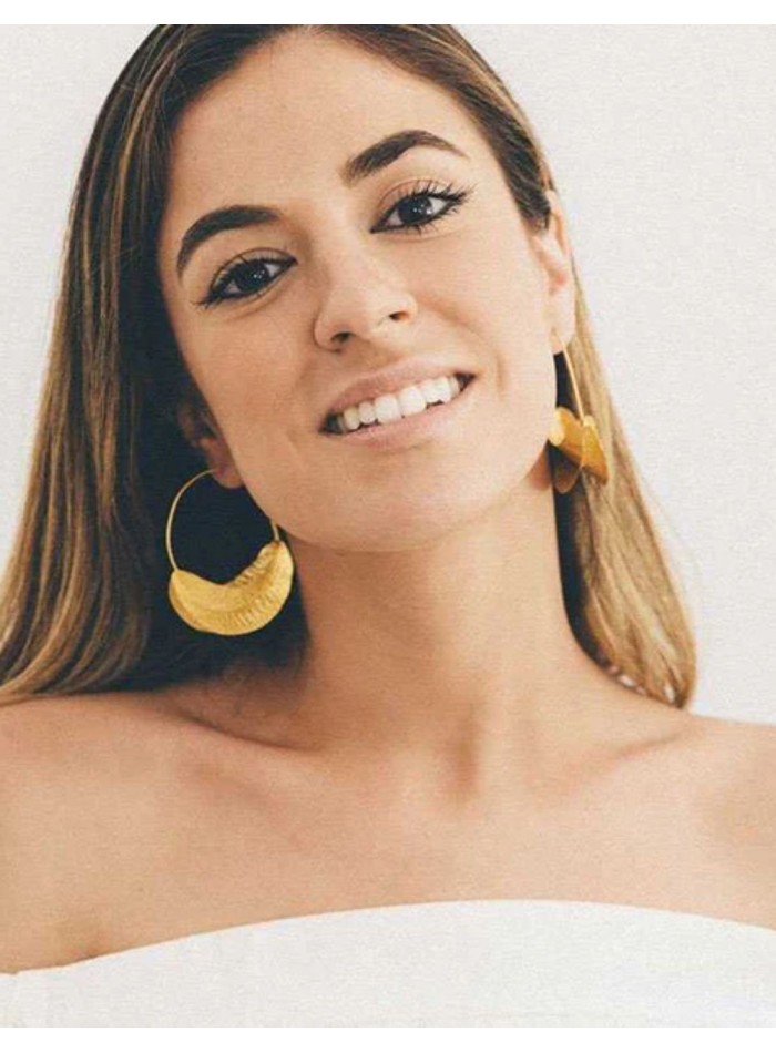 Pendientes de fiesta estilo aros con pliegues...