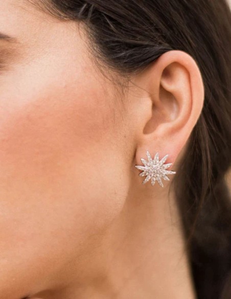 Boucles d'oreilles en forme d'étoile avec des pierres en zirconium