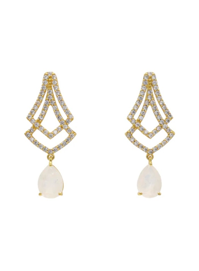 Boucles d'oreilles de fête avec zircon cubique...