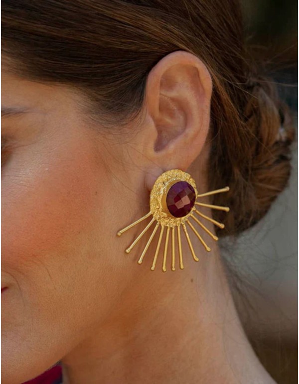 Boucles d'oreilles de fête avec éclairs et pierres de... 2