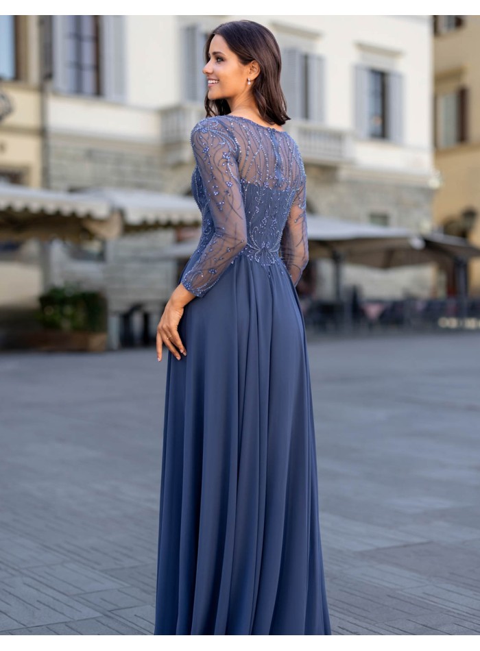 Robe de bal longue avec corsage en strass et...