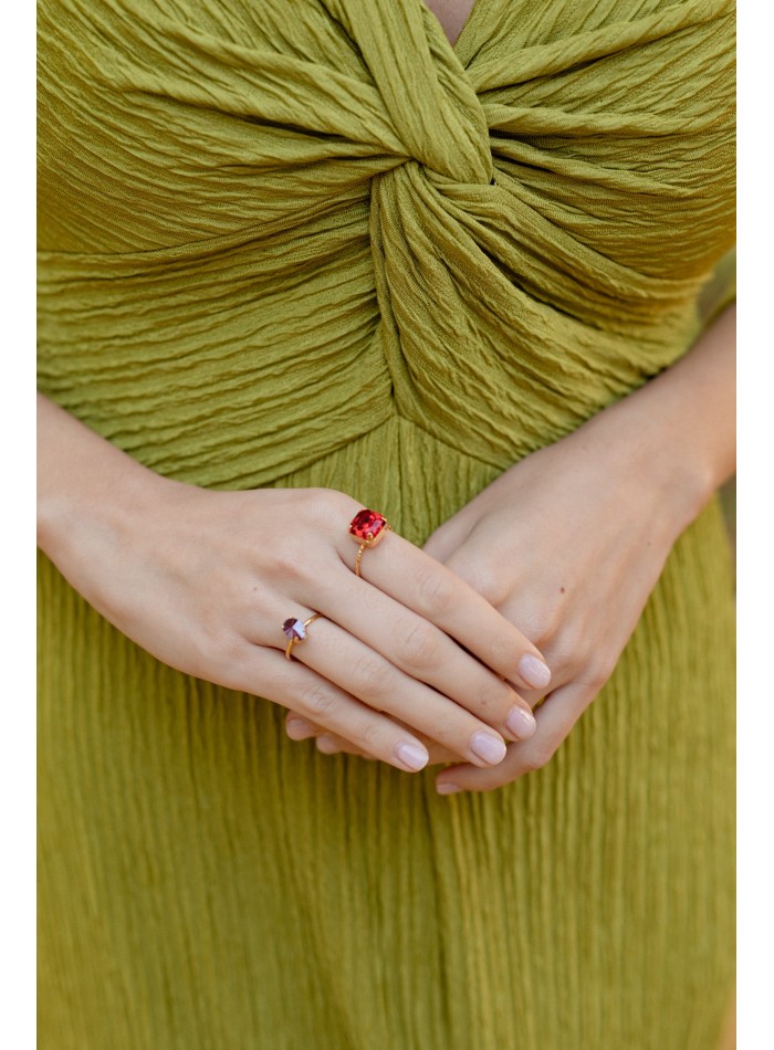 Robe longue vert pistache avec encolure drapée