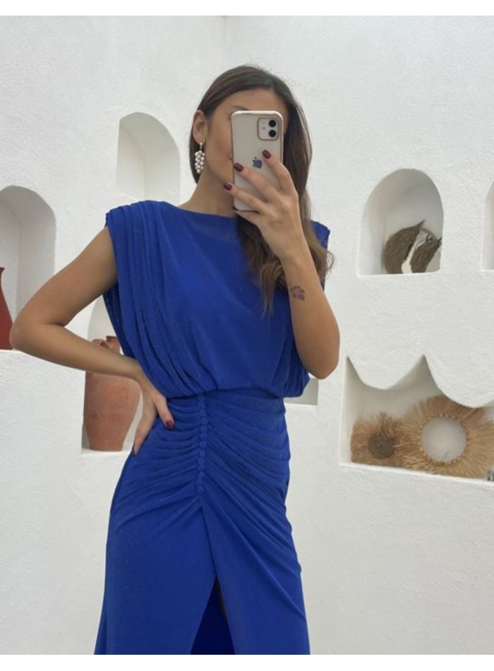 Vestido de fiesta largo con escote cerrado y...