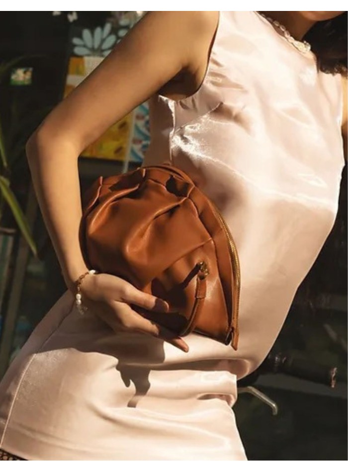 Bolso de mano caramelo para eventos
