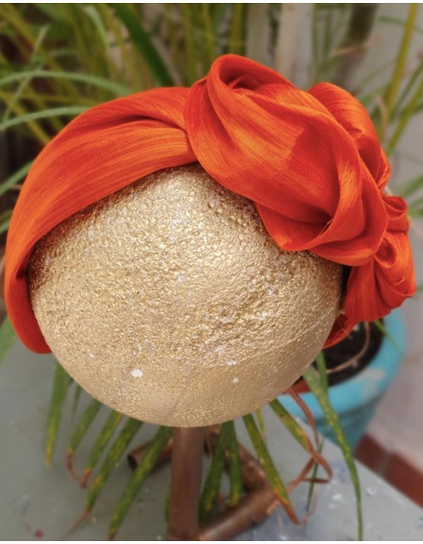 Crinkled headband with silk sinamay - various colors 2