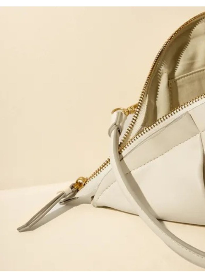 Sac à main ivoire en forme de gyoza