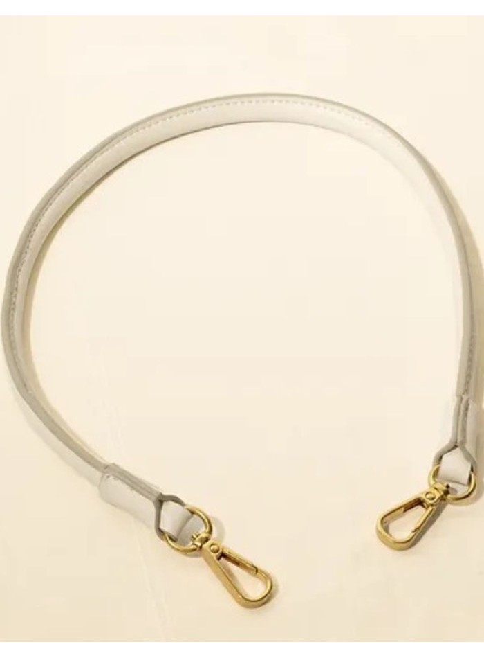 Bolso de mano marfil con forma de gyoza con asas dobles