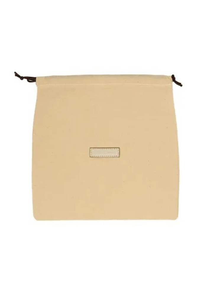 Bolso de mano marfil con forma de gyoza con bolsa interior