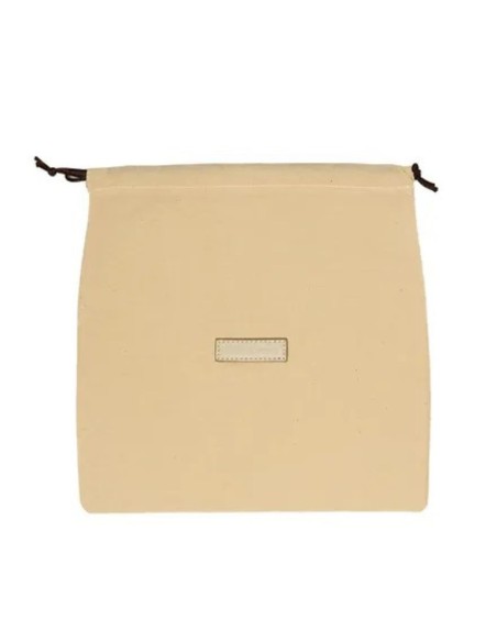 Bolso de mano marfil con forma de gyoza con bolsa interior