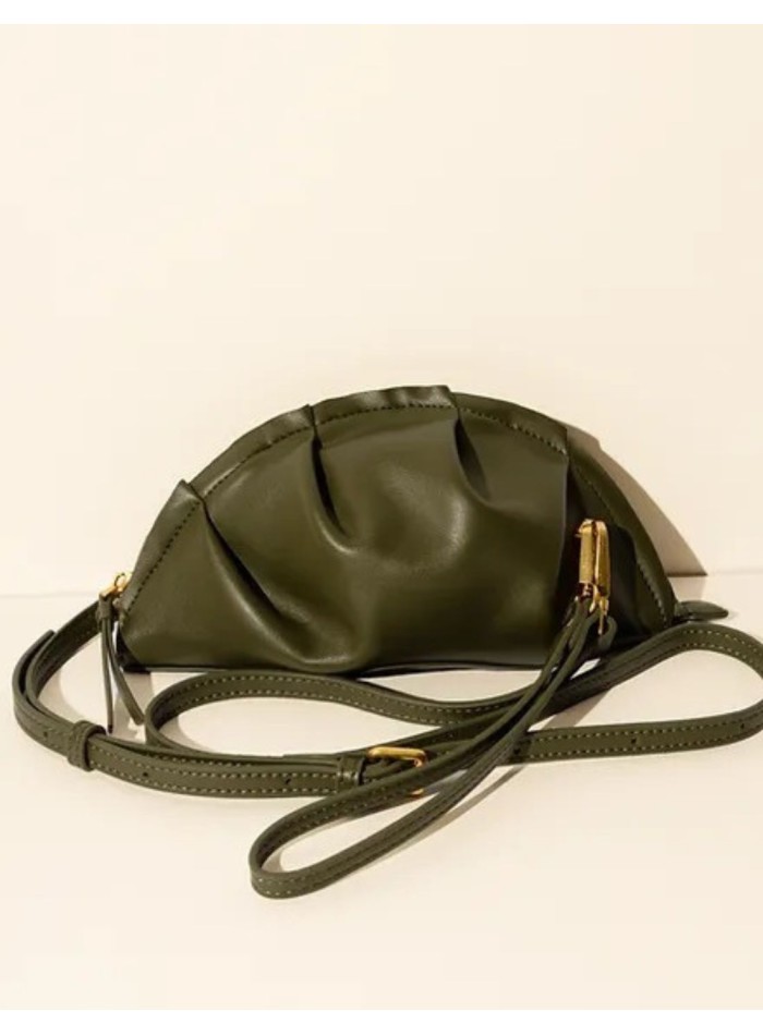 Bolso mini de mano verde kaki con doble asa