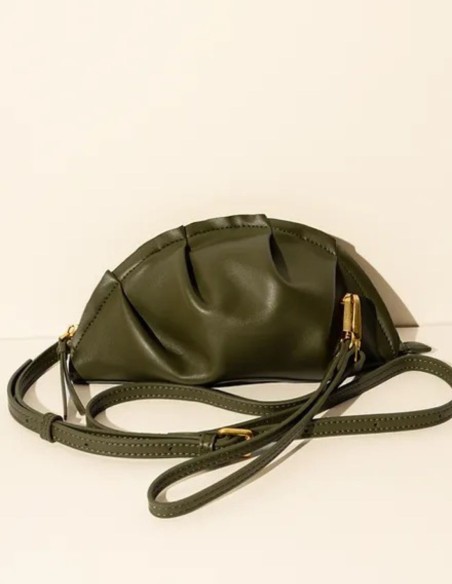 Bolso mini de mano verde kaki con doble asa