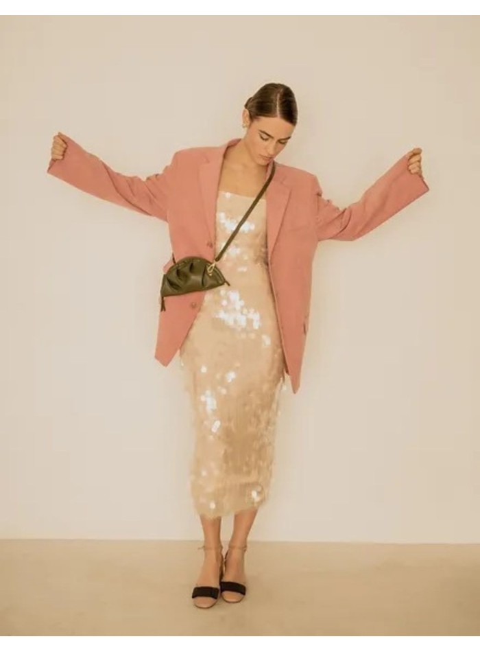 Bolso mini de mano verde kaki para bodas de invierno