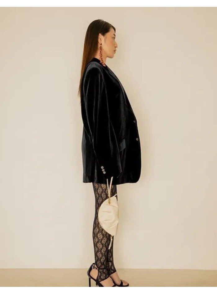 Bolso mini de mano marfil en forma de gyoza