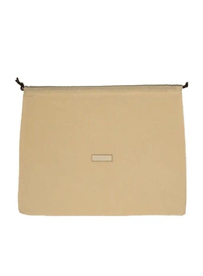 Bolso mini de mano marfil en forma de gyoza con bolsa interior