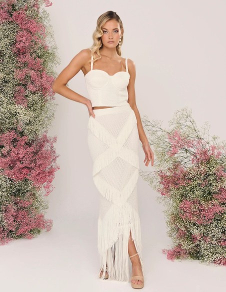 Crochet midi skirt for brides