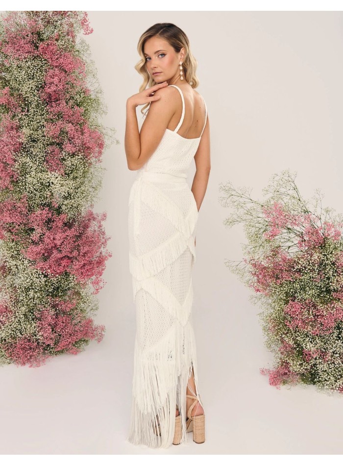 Top de mariage décolleté en cœur avec fines...