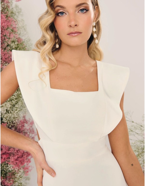 Vestido de novia botones frontales 2