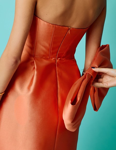 Short party dress with detachable bodice and lacing