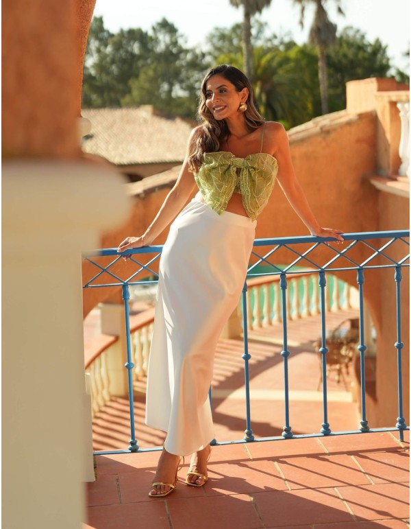 Jupe de fête midi en satin