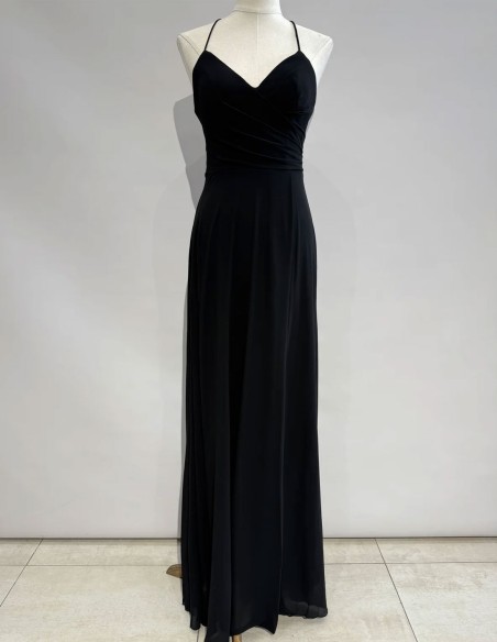 vestido de fiesta largo negro para graduaciones