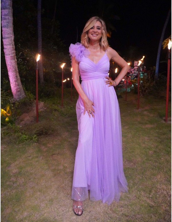 Robe longue en tulle avec épaule décorée pour invitée -... 2