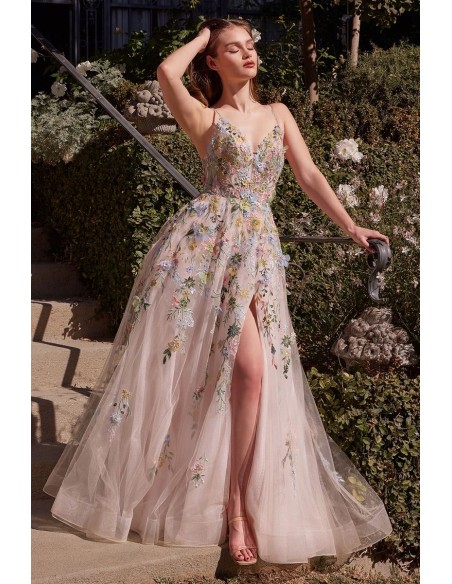 vestido de tul con bordado para invitada