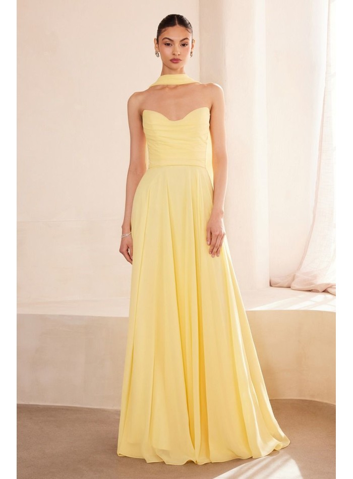 Robe d'invité longue et sans bretelles avec...