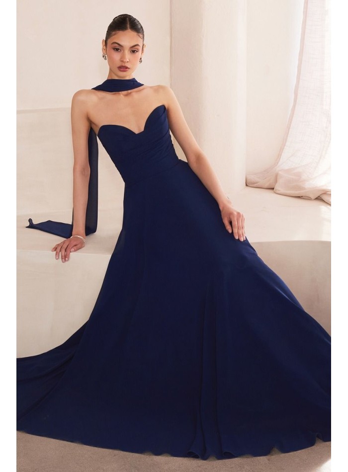 Robe d'invité longue et sans bretelles avec...