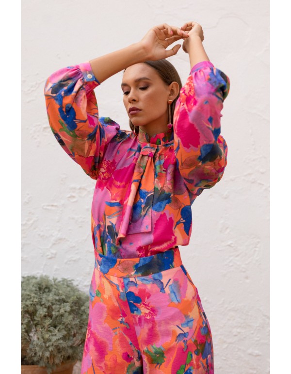 Ensemble deux pièces imprimé floral rose 2