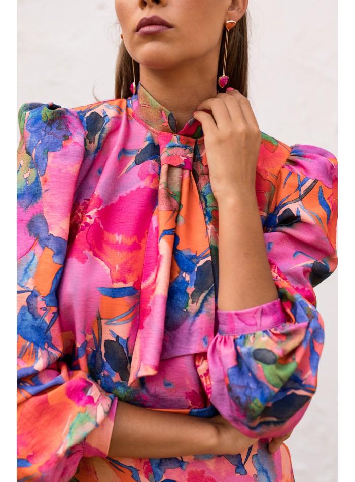 Ensemble deux pièces imprimé floral rose