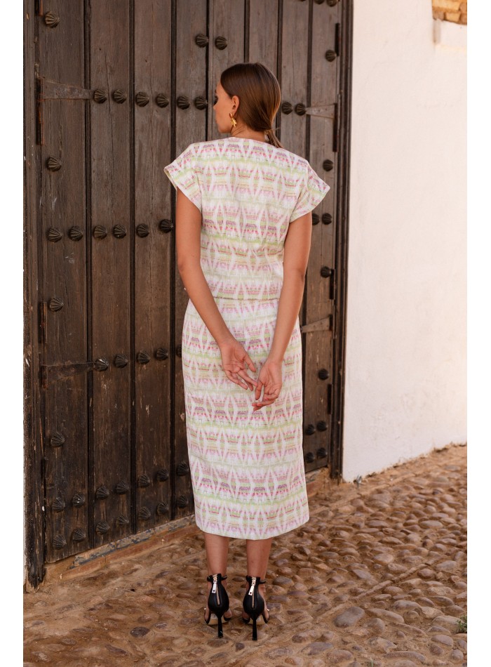 Ethnic two-piece ethnic top and midi skirt set