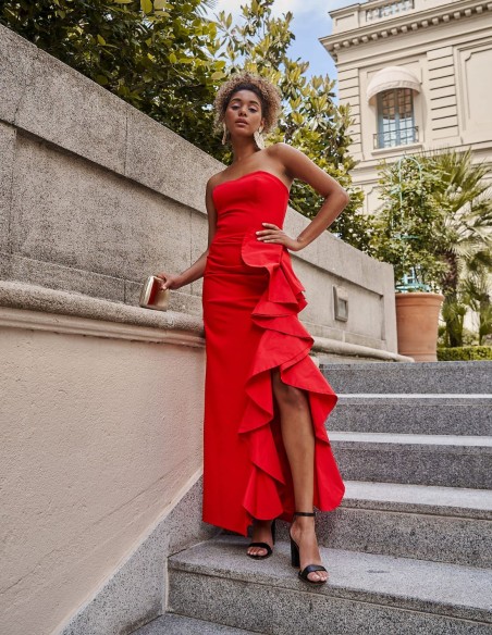 vestido largo palabra de honor