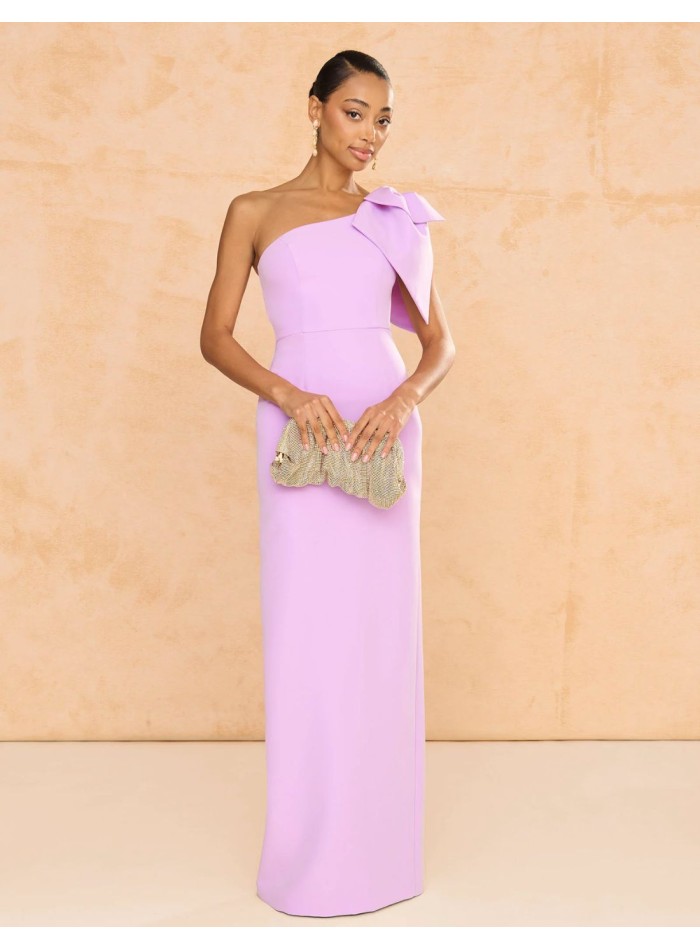 Vestido largo de invitada color lila