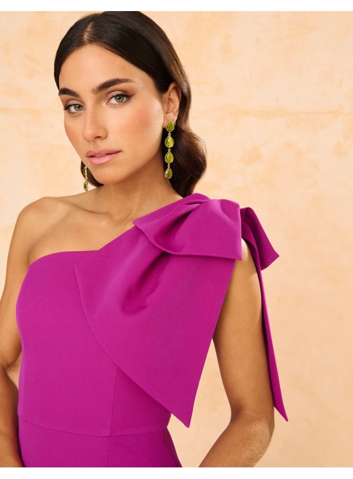 Robe de soirée longue avec nœud maxi