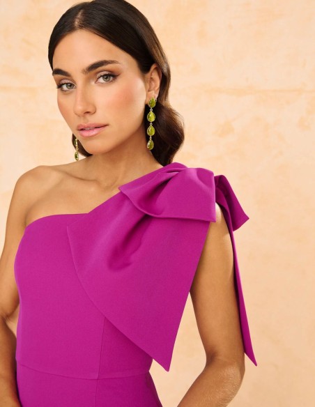 Robe de soirée longue avec nœud maxi