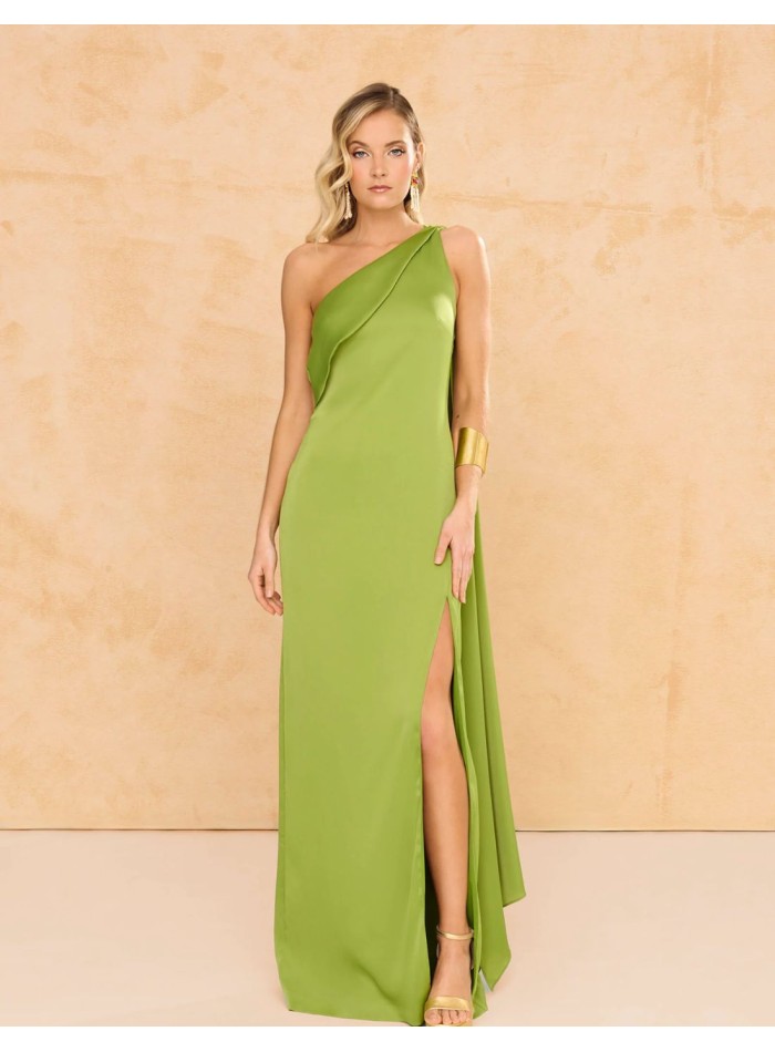 copy of Terracotta color crepe satin long dress...