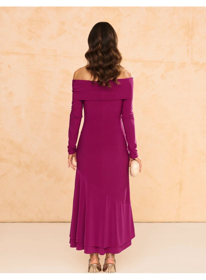 copy of Terracotta color crepe satin long dress...